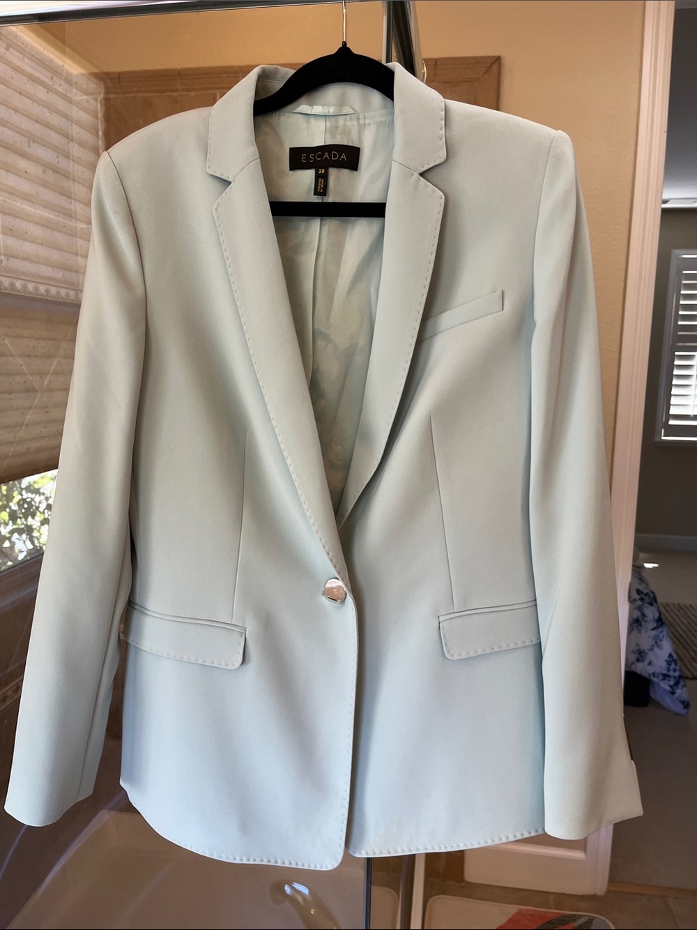 Escada Mint Green Tailored Single-Button Blazer 4 piece